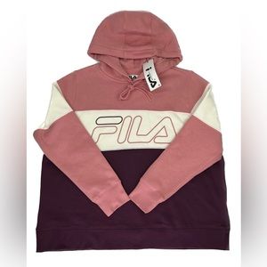 FILA Timeless Fleece Pullover Hoodie Hoody Sweatshirt Sweater Women 1X Plus Size